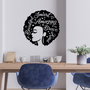 Wallity Woman 1 Escultura de Pared de Metal Negro